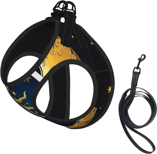 Vista 12 de Arnés de chaleco delantero para perro, patrón de avión de avión azul marino, correas ajustables a prueba de escape, solución de control para perros