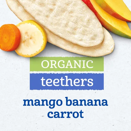 Vista 4 de Gerber Dientes orgánicos, mango, plátano, zanahoria, 12 cajas de conteo (paquete de 6)