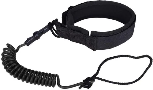Vista 4 de Surfing Leg Leash,Stand Up Paddle Board Coiled Spring Leg Foot Rope Surfing Leash for Surfboard (black)