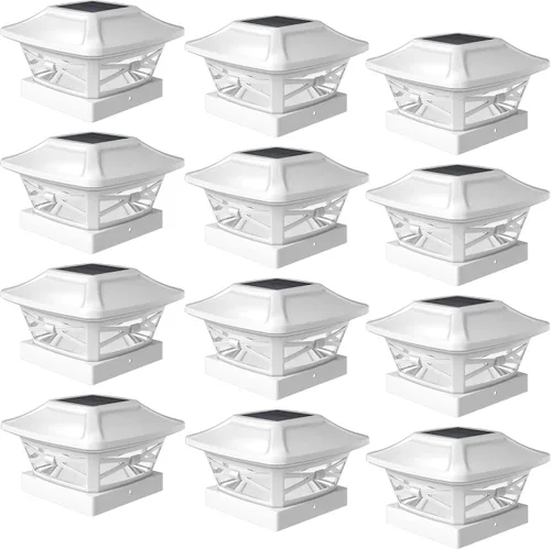 Vista 9 de Davinci Lighting Renaissance Luces Solares para Tapas de Postes Exteriores - Incluye Bases para Postes 4x4 5x5 6x6 - Luz LED Brillante - Blanco