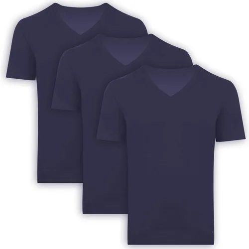 Vista 15 de BAMBOOVEN Paquete de 3 camisetas con cuello en V y rayón de bambú para Cuello en V - Negro