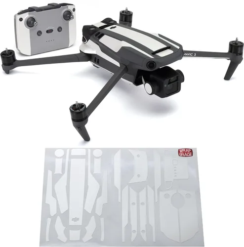 Vista 20 de WRAPGRADE Adhesivos parciales para DJI Mavic 3 / Mavic 3 Classic Accent Color (AIRFORCE SILVER)