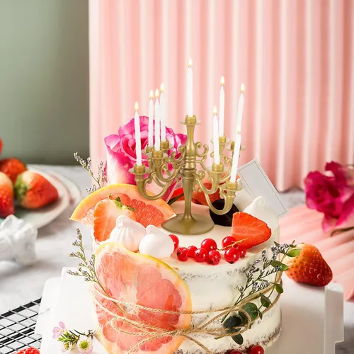 Vista 9 de Decoraciones creativas para tartas, 2 piezas, adornos de candelabros, decoración de cupcakes de boda, suministros de fiesta de cumpleaños