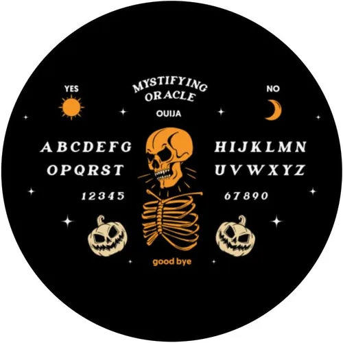 Vista 3 de Tablero de Ouija Esqueleto Oculto Horror Halloween Diseño Artístico PopSockets intercambiables PopGrip