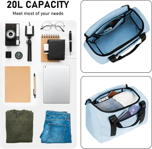 Vista 6 de ECOHUB Bolsa de viaje pequeña de 16 pulgadas, bolsa de viaje para debajo del asiento, bolsa de gimnasio para mujeres y hombres