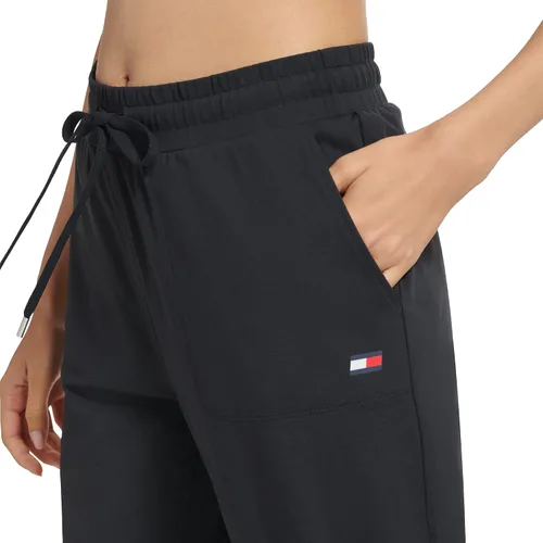 Vista 5 de Tommy Hilfiger Pantalones deportivos de poliéster reciclado con bolsillos inclinados en la cintura elástica y cordón ajustable para mujer