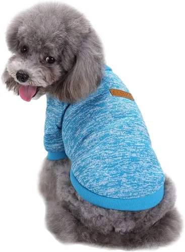 Vista 16 de Ropa para mascotas, suéter suave, cálido y grueso, suéter de invierno para perros (talla S, color rosa) Jecikelon pullover pet apparel for dogs