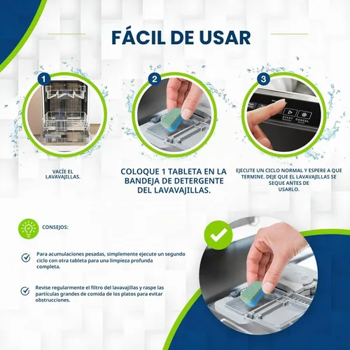Vista 5 de Tabletas limpiadoras para lavadora y lavavajillas, paquete de 48