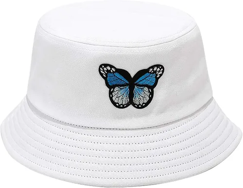 Vista 21 de XYIYI - Sombrero de pescador de algodón con bordado de moda, sombrero de cubo de playa para mujeres y niñas