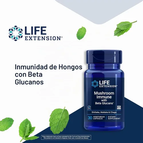 Vista 4 de Life Extension Inmune de hongos con beta glucanos