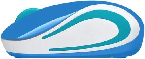 Vista 4 de Logitech Ratón Inalámbrico Mini M187 Ultraportátil, Seguimiento Óptico 1000 DPI, 3 Botones, PC/Mac/Laptop - Azul Palacio Blossom