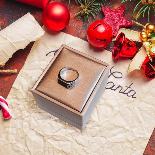 Vista 7 de AROTOROM 925 Sterling Silver Ring with Solid Rectangle Signet Black Enamel Ring, Turkish Classic Design Handmade Jewelry,Fashion Signet Ring