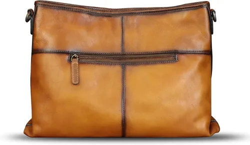 Vista 3 de Bolso Hobo de cuero genuino para mujer, bolso de mano vintage, bolso de hombro hecho a mano, bolso cruzado
