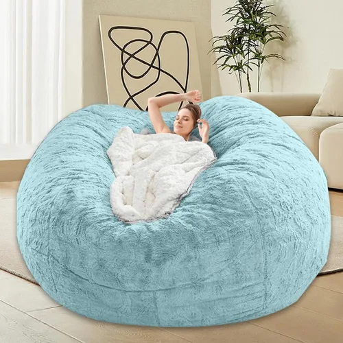Vista 35 de HDMLDP - Funda de puf para niños y adultos, sin relleno, funda cómoda, esponjosa y redonda, para sofá tipo puf, para silla de lectura, silla de Gris