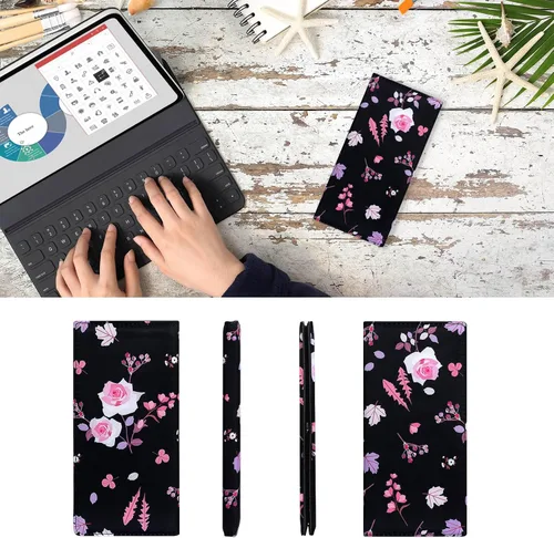 Vista 43 de HUA ANGEL Billetera ultra delgada para mujer, con bloqueo RFID, tarjetero de crédito, plegable, largo, hebilla magnética, billete para mujer, Owl