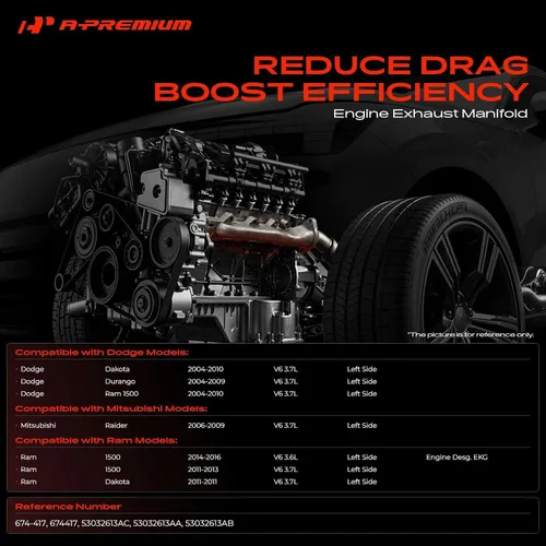 Vista 2 de A-Premium Izquierda [V6 3.6L 3.7L] Kit colector de escape W/juntas