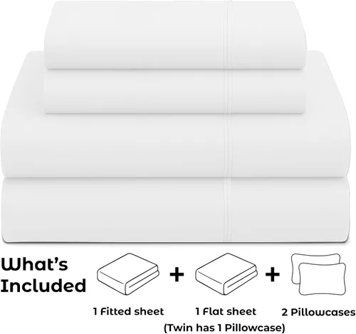 Vista 27 de Pure Bedding Juego de Sábanas Twin - Sábanas de Cama de Microfibra Ultra-Suave 1800 - Doble Cepillado - Bolsillos Profundos - Ajuste Fácil - Extra