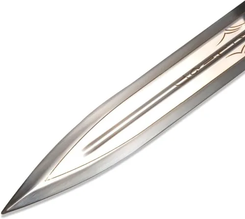 Vista 5 de Sword fort Espada de acero inoxidable de 46.5 pulgadas, espada de león rey Ryan, espada vintage de artes marciales con placa para colgar, cabeza