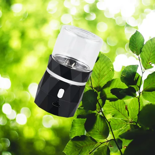 Vista 2 de Pequeño molinillo de especias automático, eléctrico, compacto para capullos de flores, con USB recargable de 1.7 onzas, tamaño de cámara de especias