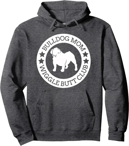 Vista 10 de Bulldog Inglés Mom Wiggle Butt Club Camiseta para mujer Sudadera con capucha Gris asfalto