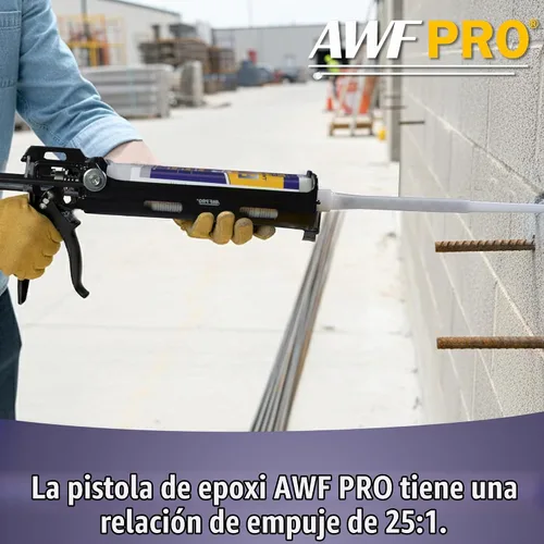 Vista 2 de AWF PRO Pistola epoxi de doble cartucho Para cartuchos duales de 13.5 fl oz, 15.2 fl oz, 20.3 fl oz, 22 fl oz (1:1 y 2:1) de doble cartucho
