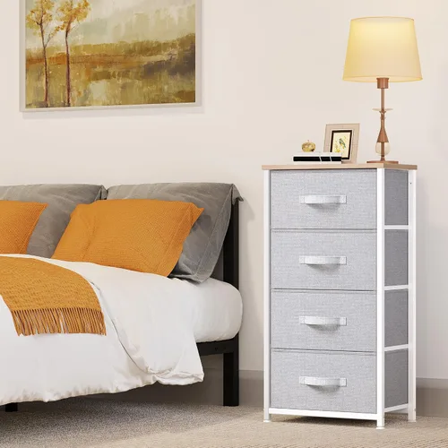 Vista 4 de [Usado] YITAHOME Cómoda con 4 cajones – Torre de almacenamiento de tela, unidad organizadora para dormitorio, sala de estar, pasillo, armarios – A