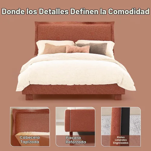 Vista 9 de FLEXISPOT Base de cama ajustable Queen con marco tapizado, elevación de cabeza y pies, capacidad de 600 libras, no necesita somier, diseño