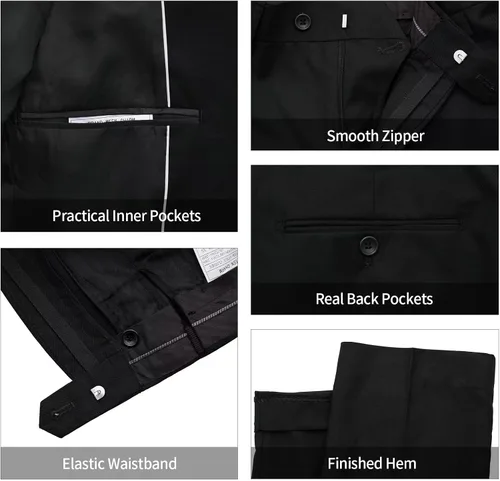 Vista 5 de WEEN CHARM - Traje de 2 botones para hombre (3 piezas)