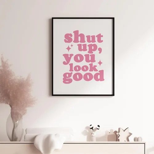 Vista 5 de Regalo del día de San Valentín para ella o mejor amiga, impresión artística de pared rosa, póster femenino de amor propio, decoración de dormitorio