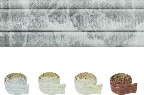 Vista 8 de Moldura de espuma autoadhesiva de 90 x 3.1 pulgadas, borde de papel tapiz de corona flexible, líneas de bordes de pared 3D, base de pared de espuma