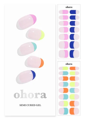 Vista 32 de ohora Tiras de uñas de gel semicuradas Rojo, Sólido N Addict N Adicto