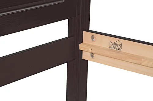 Vista 4 de Palace Imports Cama de plataforma con cabecero Reston de madera maciza 100% de tamaño matrimonial, Java, 12 listones incluidos. Requiere montaje