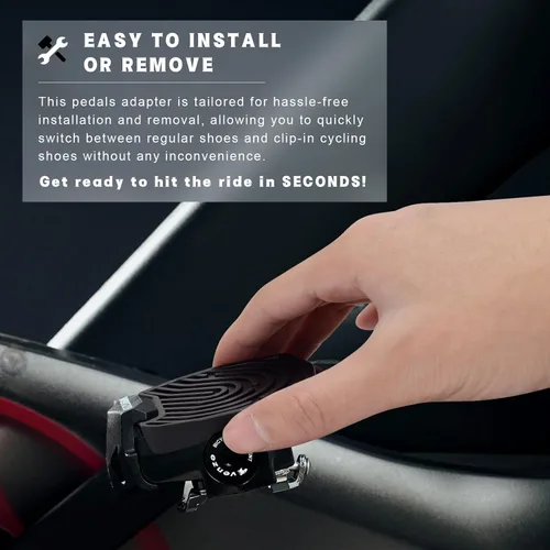 Vista 5 de Ride with Sneakers - Pedal Converters Compatible with Peloton Bike&Bike+,Replacement Bike Pedals for Regular Shoe,Flat Platform Clipless Pedal