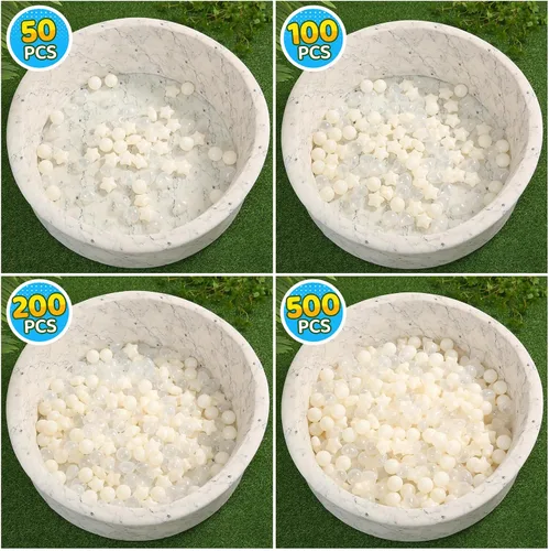 Vista 6 de STARBOLO Pelotas de bolas con forma de corazones de estrella para niños pequeños – 50, 100, 200, 500, bolas de juguete de plástico, formas
