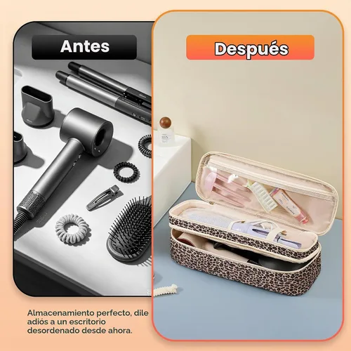 Vista 6 de Bolsa de viaje de herramientas para el cabello de doble capa para Leopardo marrón