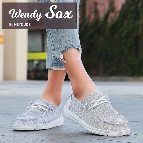 Vista 2 de Hey Dude Womens Wendy SoxLeo Multiple Colors Womens Shoes Womens Lace Up Loafers Comfortable Light