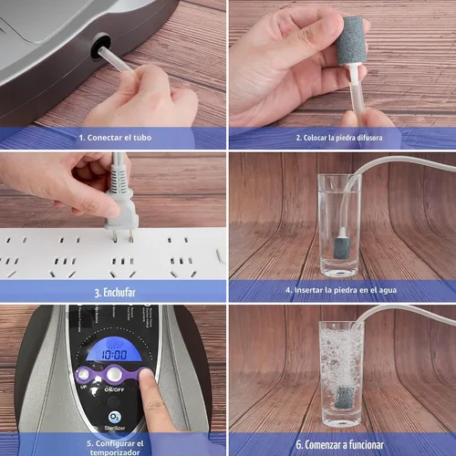 Vista 6 de Máquina de ozono, máquina multiusos de ozono de 1000 mg/h para aire, agua, frutas, verduras, dispositivo limpiador en agua, color gris oscuro