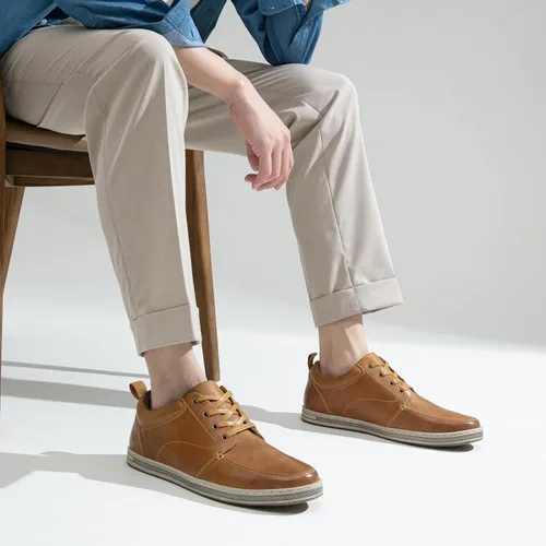 Vista 2 de Jousen Men's Leather Fashion Sneakers Retro Dress Business Casual Shoes for Men