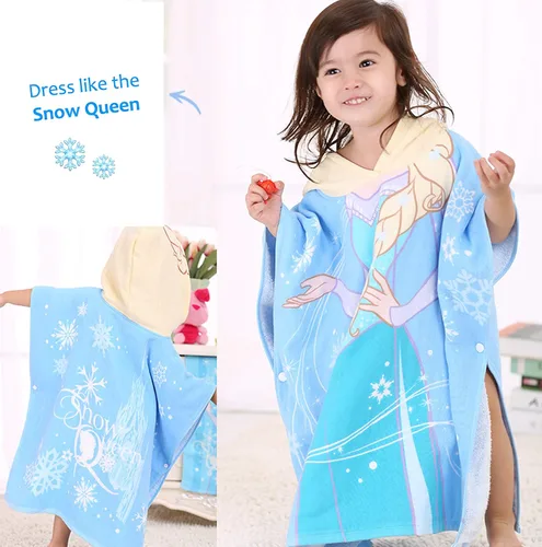 Vista 2 de Everyday Delights Disney Frozen Elsa Bath Pool Beach Toalla con capucha Poncho