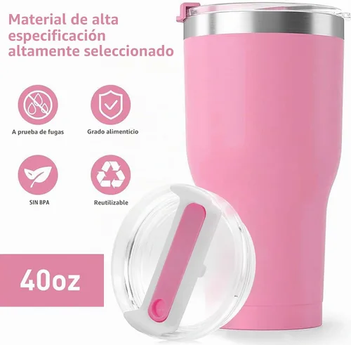 Vista 9 de 2 piezas de tapa de vaso para taza Stanley de 40oz, a prueba de polvo, a prueba de derrames, resistente a salpicaduras, tapa de repuesto para taza