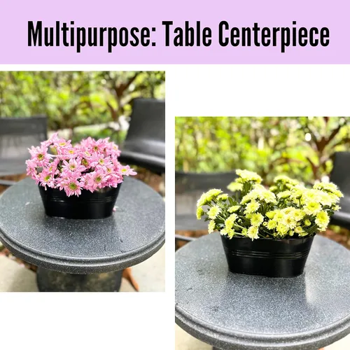 Vista 6 de LaLaGreen Jardinera de Barandilla para Exteriores (11.8 Pulgadas, Paquete de 4) Macetas Colgantes de Hierro Negro para Barandillas de Terraza Cubos