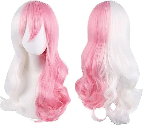 Vista 6 de Monomi Disfraz de conejito con capucha y vestido Monokuma Rosa Blanco Conejo Chaqueta con capucha