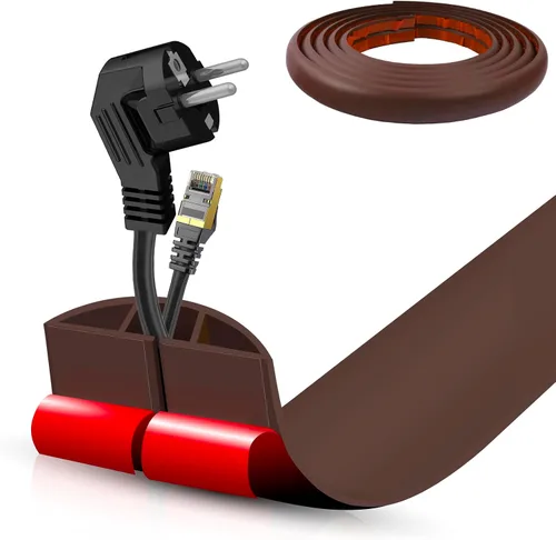Vista 15 de Cubierta autoadhesiva para cables de suelo, gestión de cables de 3.3 pies, protector de tira de extensión para cables, evita tropiezos de cables