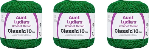 Vista 15 de Aunt Lydia Classic Crochet - Paquete de 3 unidades de 350y/1,049.9 ft - Blanco Antiguo