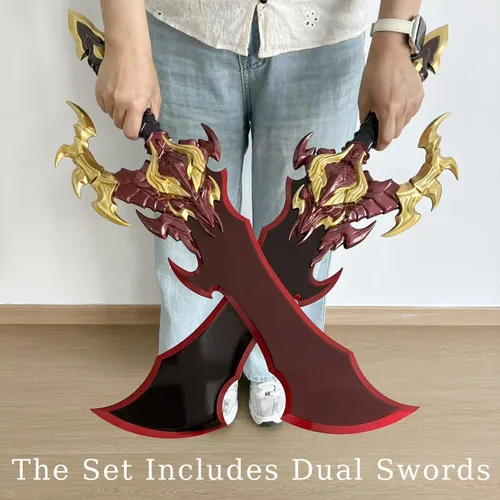 Vista 4 de Anime Baran - Juego de dos piezas de espadas dobles para colección, cosplay