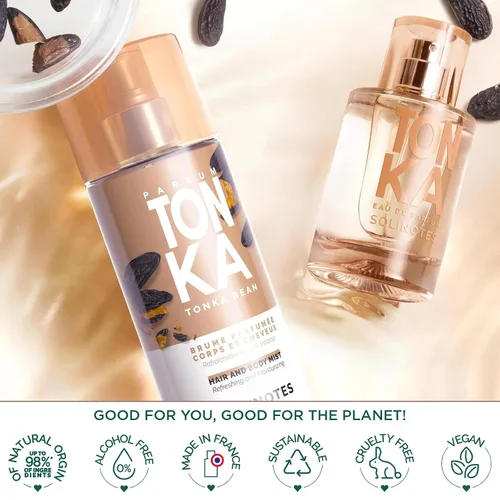 Vista 5 de Solinotes Tonka Body & Hair Mist, espray de vainilla sin alcohol, 8.45 onzas
