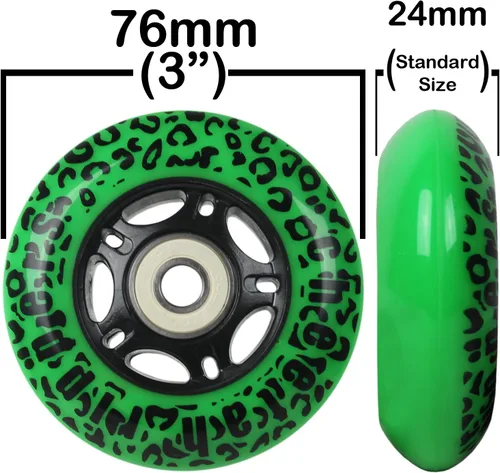 Vista 2 de GREEN CHEETAH Ruedas para RIPSTICK ripstik wave board ABEC 9 76MM 89A OUTDOOR Modelo: CUBIERTA