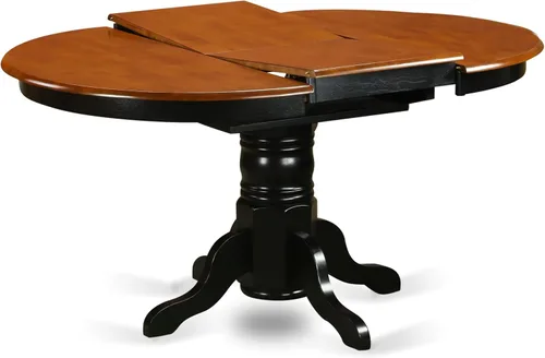 Vista 5 de East West Furniture AVAT5-BLK-C - Juego de mesa de comedor de 5 piezas para 4 personas, incluye una mesa de cocina ovalada con hojas de mariposa y 4