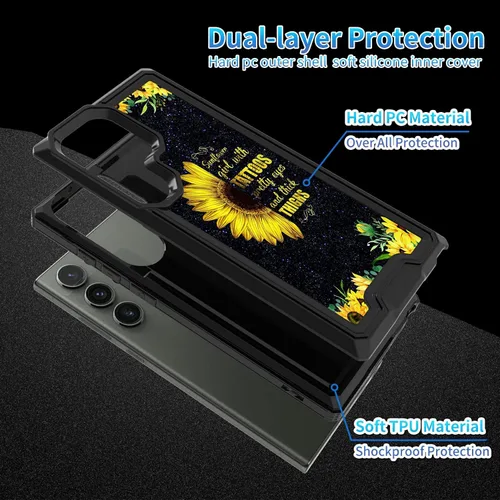 Vista 3 de Funda protectora resistente de doble capa para Samsung Galaxy S22 Ultra 5G, funda protectora resistente de doble capa, funda de absorción