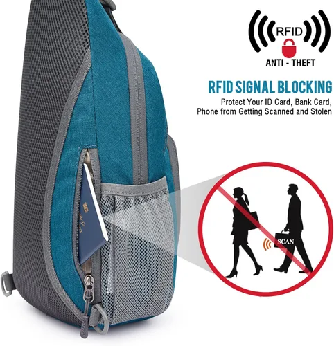 Vista 8 de G4Free Mochila con bloqueo RFID y mochila de hombro de pecho pequeño